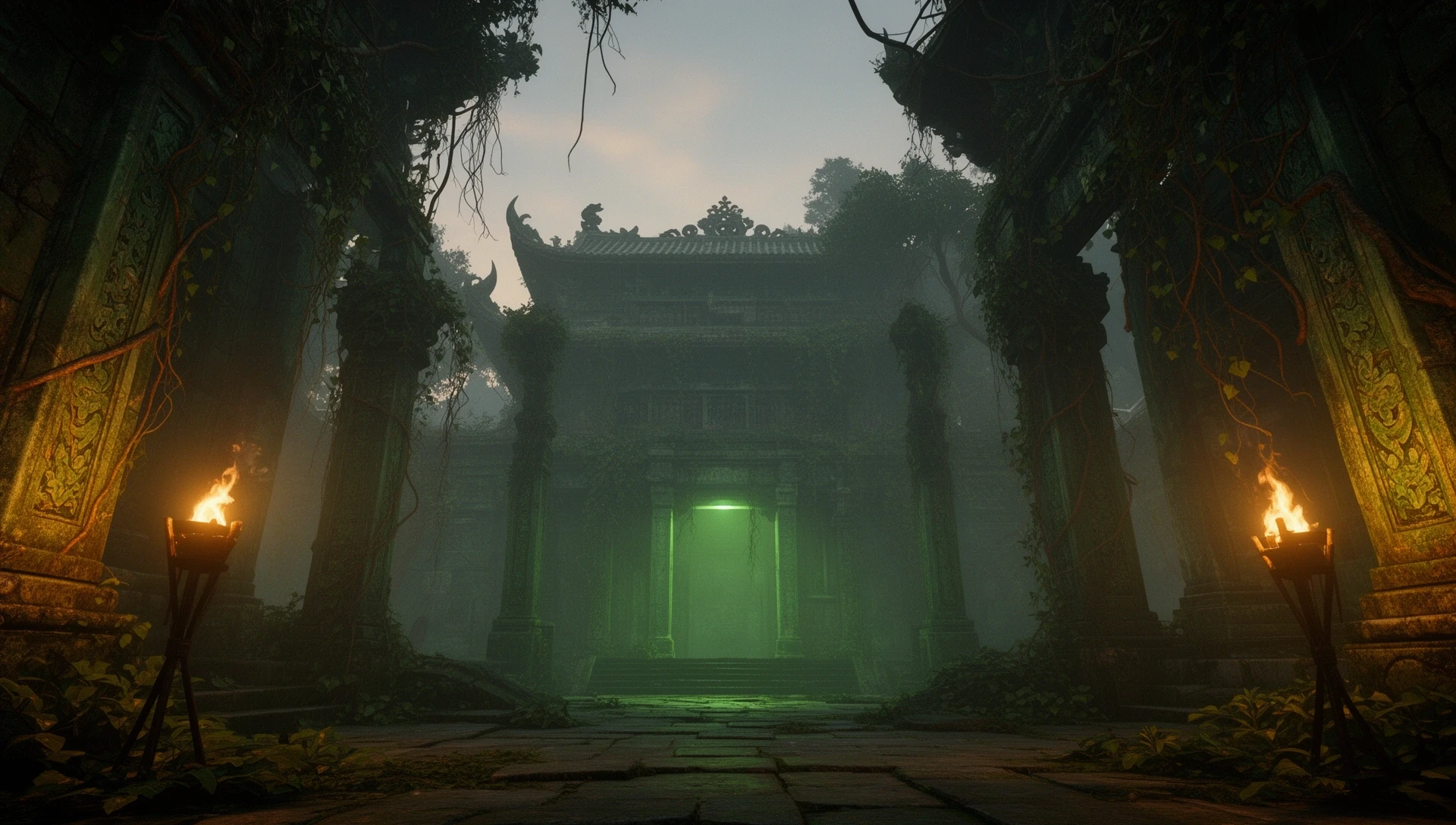 Jade temple scene